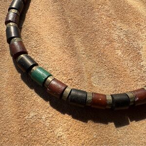 Vintage African Heishi Tribal Bone & Horn Bead Necklace 24”